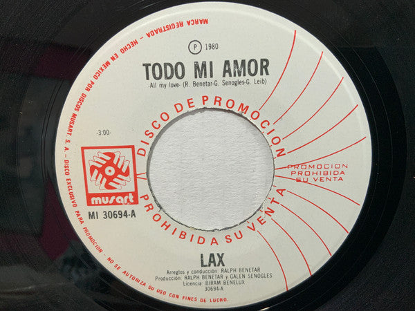 L.A.X. : Todo Mi Amor = All My Love (7", Single, Promo)