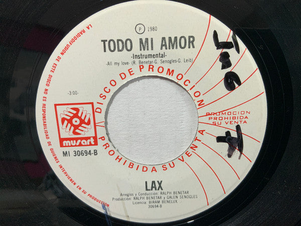 L.A.X. : Todo Mi Amor = All My Love (7", Single, Promo)