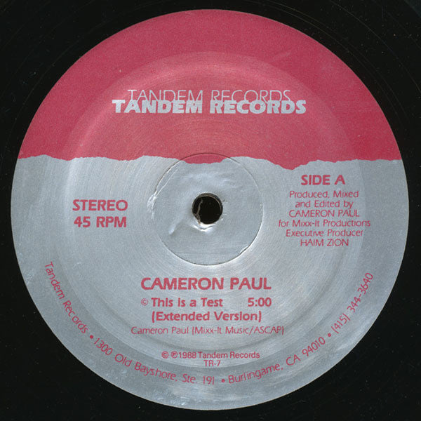 Cameron Paul : This Is A Test (12", Red)