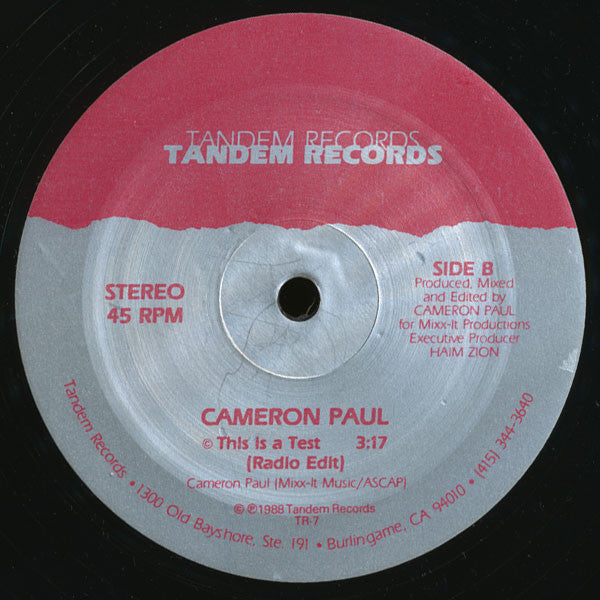 Cameron Paul : This Is A Test (12", Red)