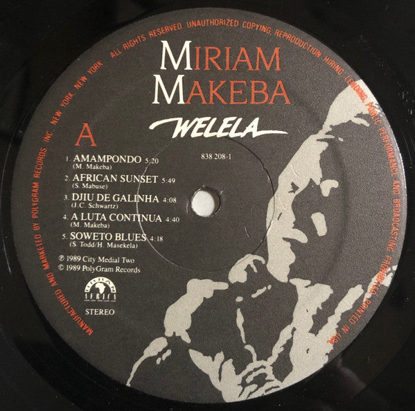 Miriam Makeba : Welela (LP, Album)