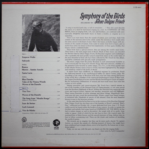 Johan Dalgas Frisch : Symphony Of The Birds (LP, Album)