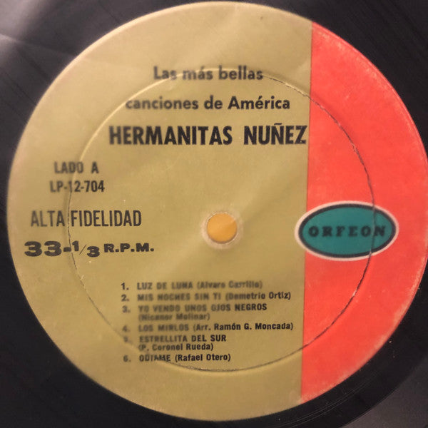 Hermanitas Núñez : Las Más Bellas Canciones de  América  (LP, Album, Mono)