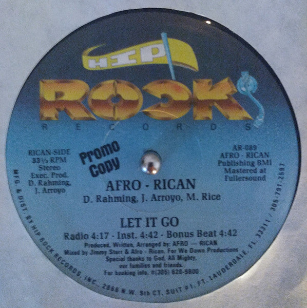 Afro-Rican : I Can Do That  (12", Promo)
