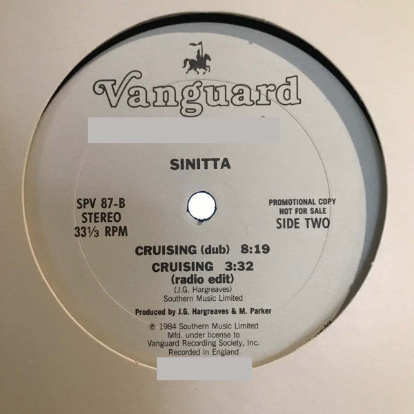 Sinitta : Cruising (12", Promo)