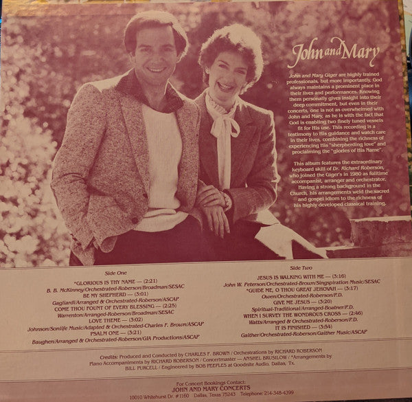 John And Mary Giger Featuring Richard Roberson (2) : Be My Shepherd (LP)