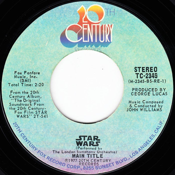 The London Symphony Orchestra* : Cantina Band / Star Wars (Main Title) (7", Single, Styrene, Ter)