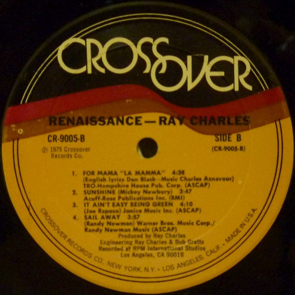 Ray Charles : Renaissance (LP, Album, Mon)