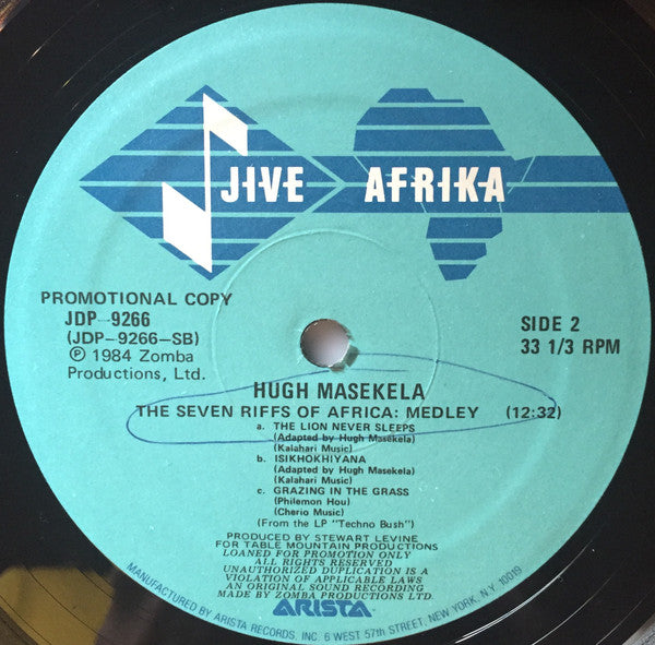 Hugh Masekela : Pula Ea Na (12", Single, Promo)