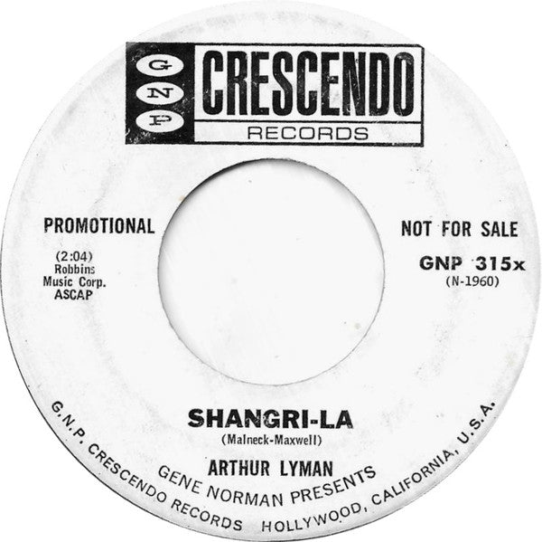 Arthur Lyman : Shangri-La (7", Promo)