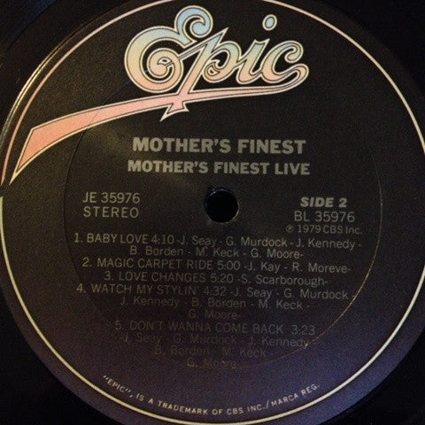 Mother's Finest : Mother's Finest Live (LP, Album)