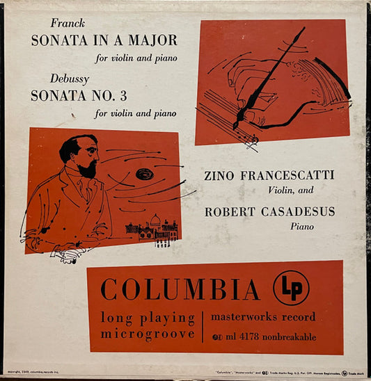 César Franck / Claude Debussy - Zino Francescatti, Robert Casadesus : Sonata In A Major / Sonata No. 3 (LP, Mono, RP, 6-e)
