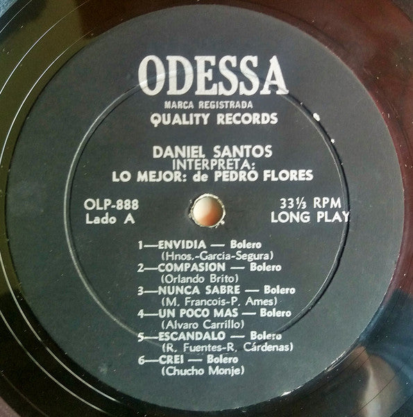 Daniel Santos : Interpreta: Lo Mejor: de Pedro Flores  Volume 4 (LP, Album)