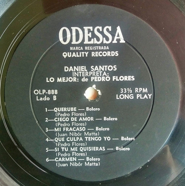 Daniel Santos : Interpreta: Lo Mejor: de Pedro Flores  Volume 4 (LP, Album)