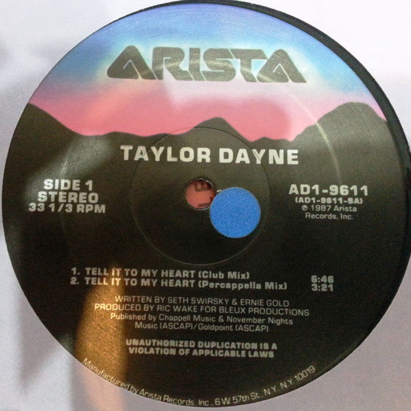 Taylor Dayne : Tell It To My Heart (12")