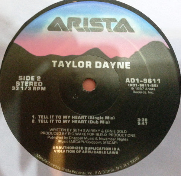 Taylor Dayne : Tell It To My Heart (12")