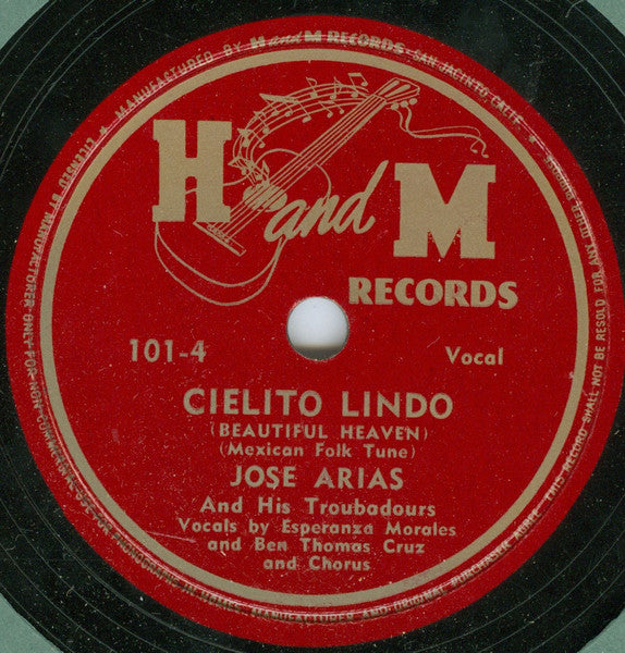 José Arias And His Troubadours : Mexican Melodies (10", Album)