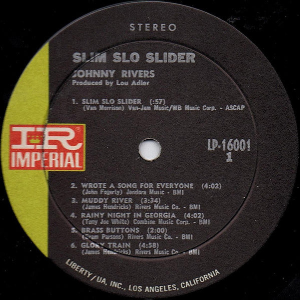 Johnny Rivers : Slim Slo Slider (LP, Album)