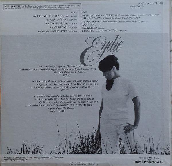 Eydie Gorme* : Eydie (LP, Album, Ind)