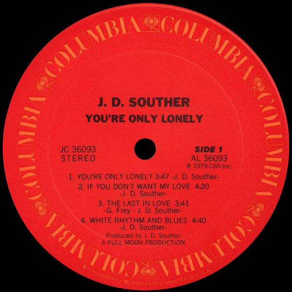 John David Souther : You're Only Lonely (LP, Album, San)