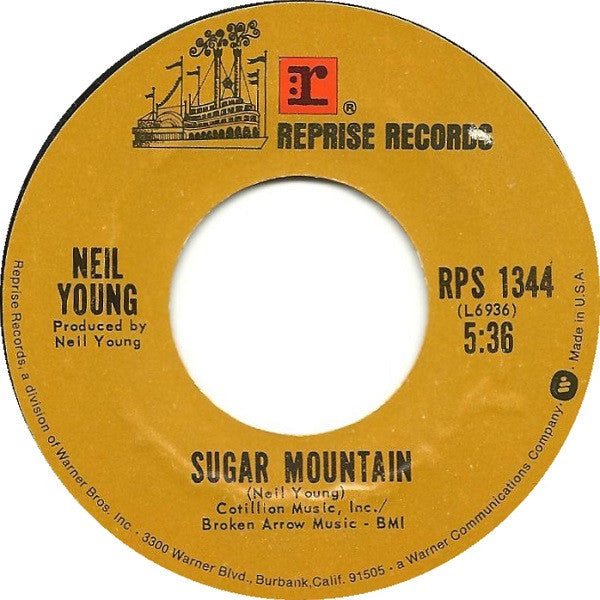 Neil Young With Crazy Horse / Neil Young : Lookin' For A Love / Sugar Mountain (7", Single, Styrene, Ter)