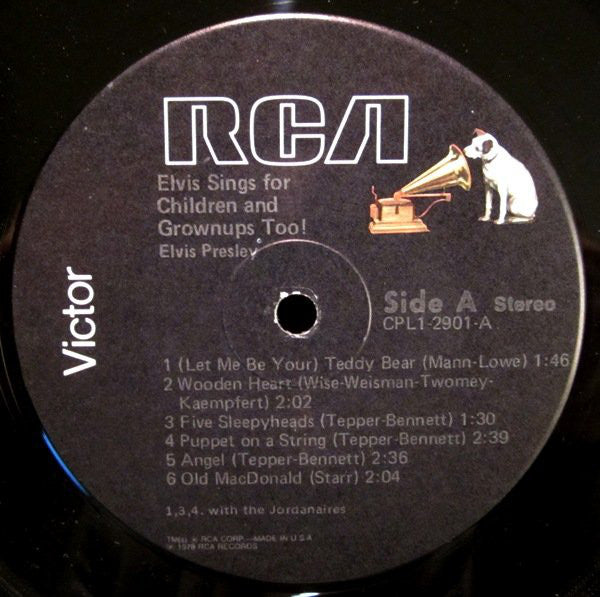 Elvis Presley : Elvis Sings For Children And Grownups Too! (LP, Comp, Ind)