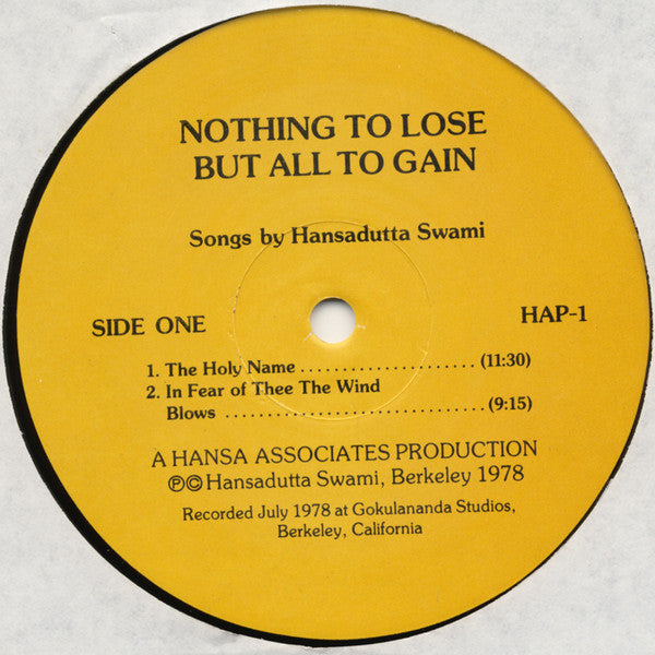 Hansadutta Swami : Nothing To Lose But All To Gain (LP)