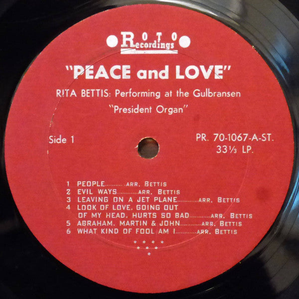 Rita Bettis : Peace And Love (LP, Album)