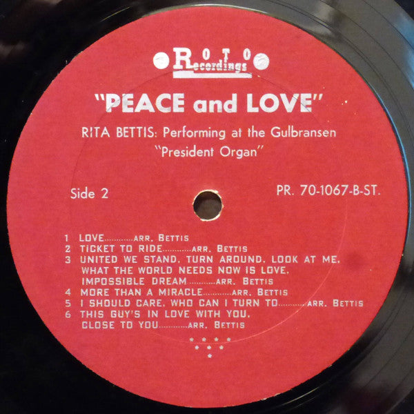 Rita Bettis : Peace And Love (LP, Album)
