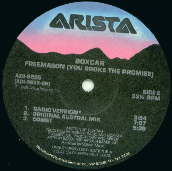 Boxcar : Freemason (You Broke The Promise) (12", Single)