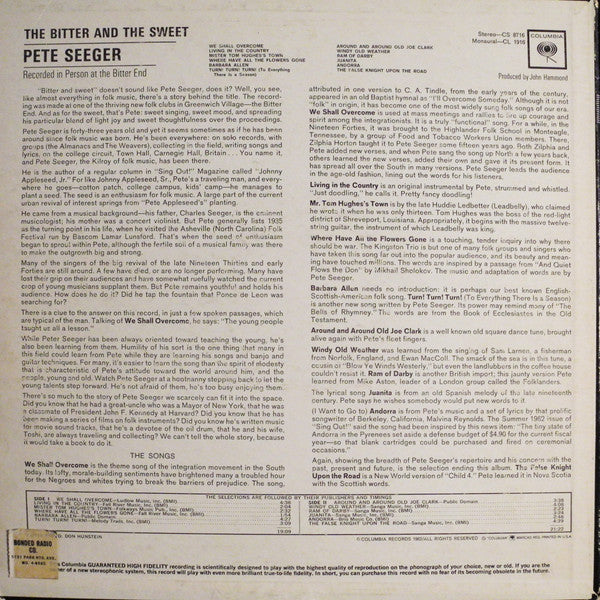 Pete Seeger : The Bitter And The Sweet (LP, Album, Mono)