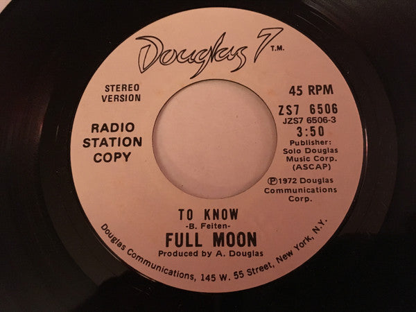 Full Moon (5) : To Know (7", Promo)