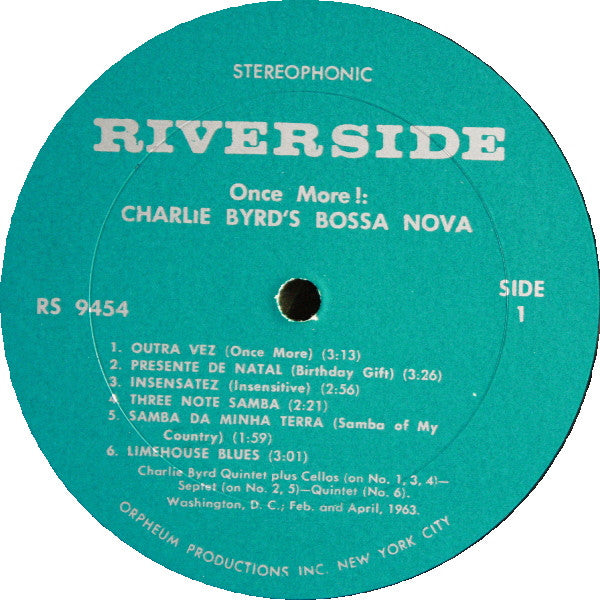 Charlie Byrd : Charlie Byrd's Bossa Nova Once More! (LP, Album, RE)