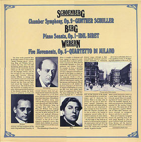 Arnold Schoenberg / Alban Berg / Anton Webern - Gunther Schuller / Idil Biret / Quartetto Di Milano : Chamber Symphony, Op. 9 / Piano Sonata, Op. 1 /  Five Movements, Op. 5 (LP, Album)