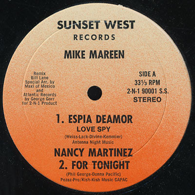 Mike Mareen / Nancy Martinez : Love Spy / For Tonight (12")