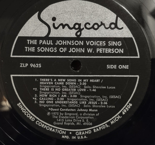 Paul Johnson Voices Featuring Sharalee : Songs Of John W. Peterson (LP, Album)