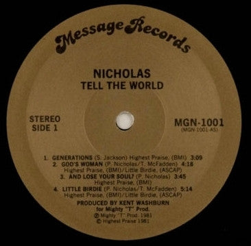 Nicholas (16) : Tell The World (LP, Album)