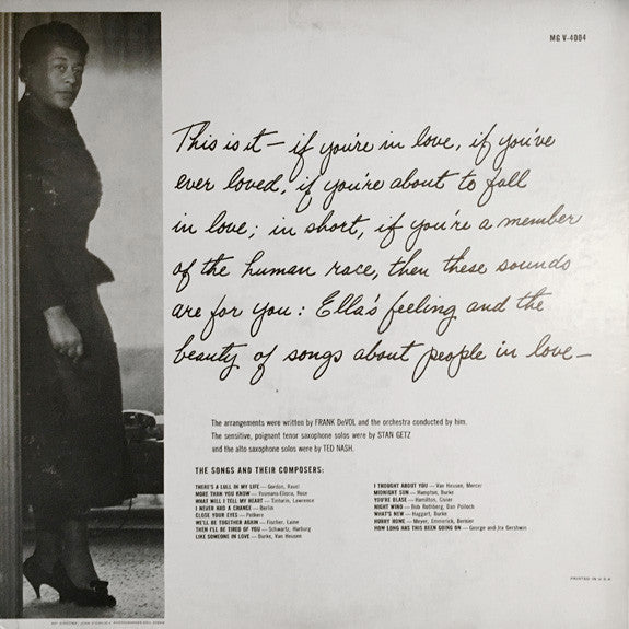 Ella Fitzgerald, Frank DeVol And His Orchestra* : Like Someone In Love (LP, Album, Mono)