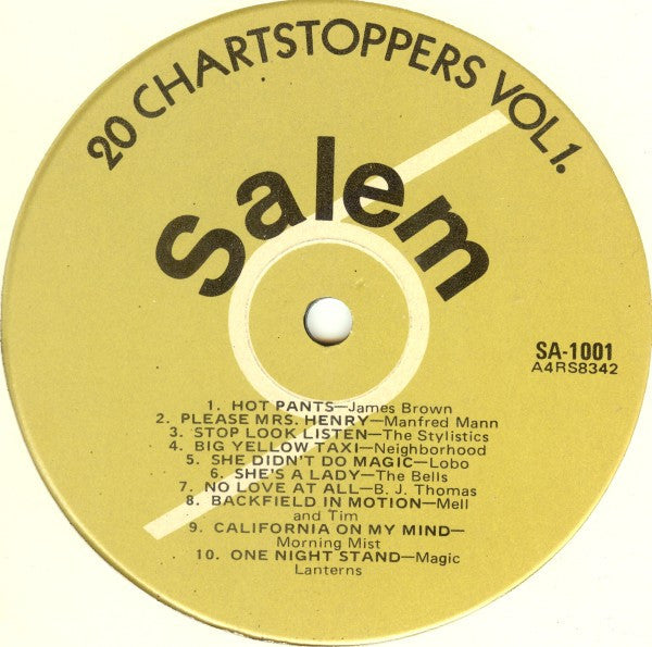 Various : 20 Chartstoppers Vol 1. (LP, Comp)