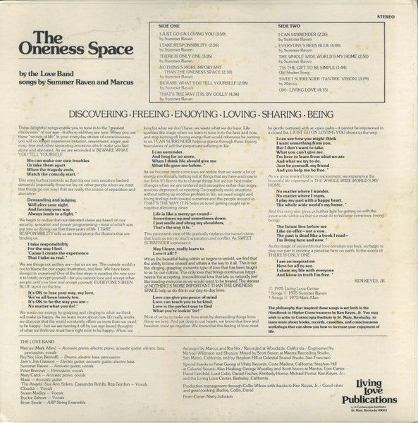 The Love Band (3) : The Oneness Space (LP, Gat)