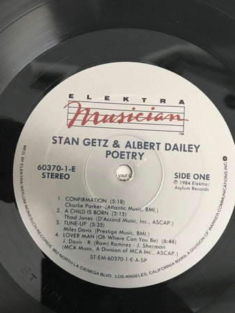 Stan Getz & Albert Dailey : Poetry (LP, Album, Spe)