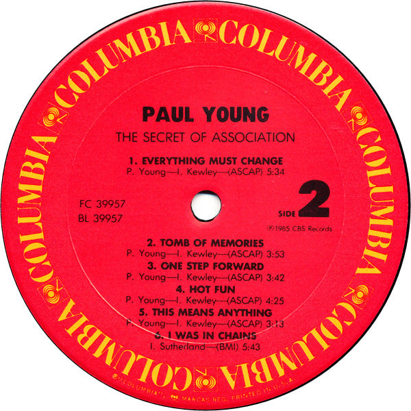 Paul Young : The Secret Of Association (LP, Album, Pit)