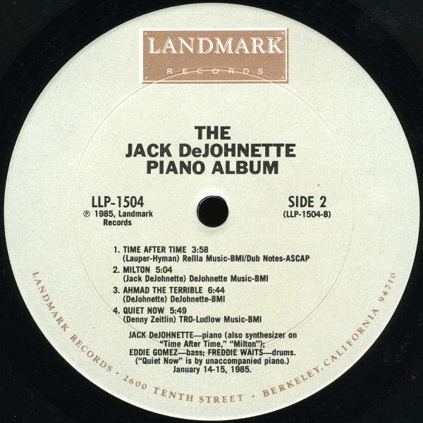 Jack DeJohnette : The Jack DeJohnette Piano Album (LP, Album)