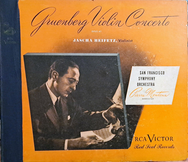 Gruenberg* - Jascha Heifetz, San Francisco Symphony Orchestra*, Pierre Monteux : Violin Concerto (Opus 47) (4xShellac, 12", Album)