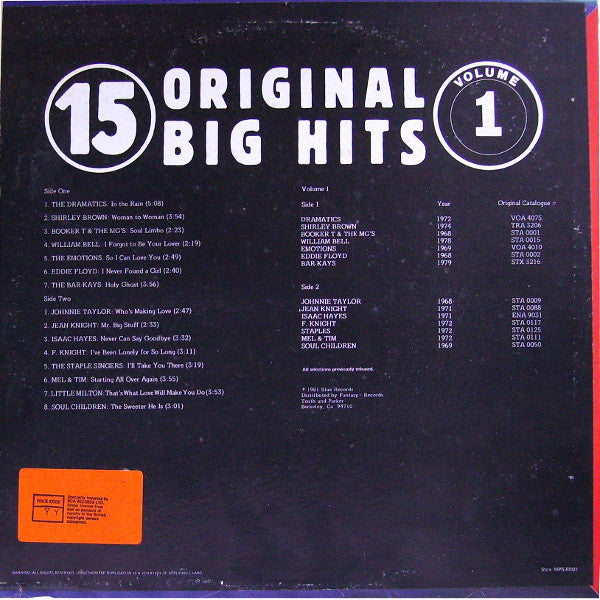 Various : 15 Original Big Hits Vol. 1 (LP, Comp)
