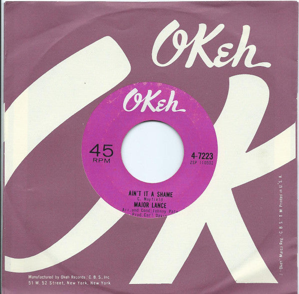 Major Lance : Ain't It A Shame / Gotta Get Away (7", Single)