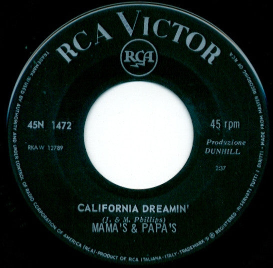 Mama's & Papa's* : California Dreamin' (7", Mono)