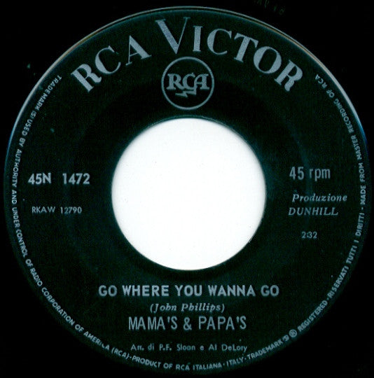 Mama's & Papa's* : California Dreamin' (7", Mono)