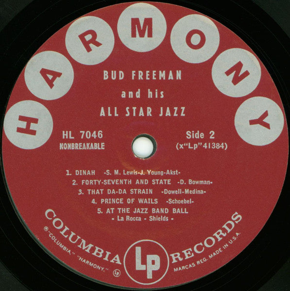 Bud Freeman All Star Jazz* : Bud Freeman And His All Star Jazz (LP, Album)