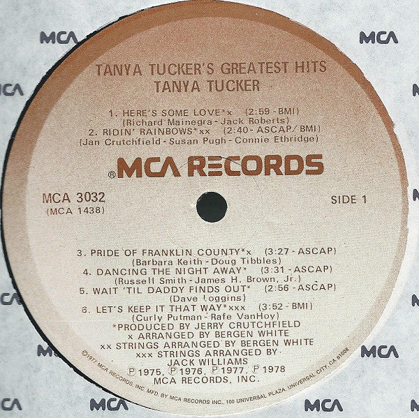 Tanya Tucker : Tanya Tucker's Greatest Hits (LP, Comp, Glo)